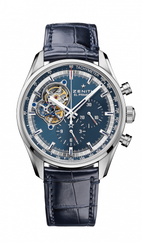 Zenith El Primero Chronomaster Open Stainless Steel / Blue / Alligator 03.20416.4061/51.C700