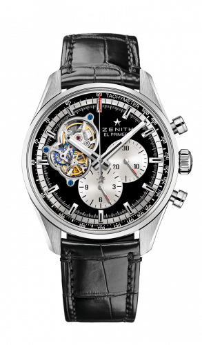 Zenith El Primero Chronomaster Open Stainless Steel / Black / Alligator 03.2042.4061/21.C496