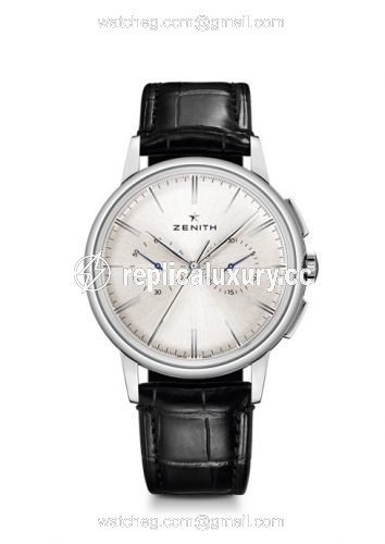 Zenith Elite Chronograph Classic Stainless Steel / Silver / Alligator 03.2270.4069/01.C493