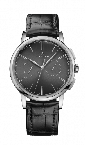 Zenith Elite Chronograph Classic Stainless Steel / Black / Alligator 03.2270.4069/26.C493