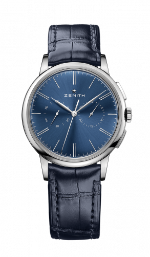 Zenith Elite Chronograph Classic Stainless Steel / Blue / Alligator 03.2272.4069/51.C700
