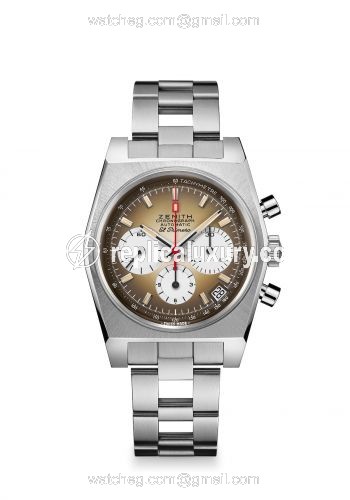 Zenith El Primero A385 Revival Stainless Steel / Brown / Ladder Bracelet 03.A384.400/385.M385