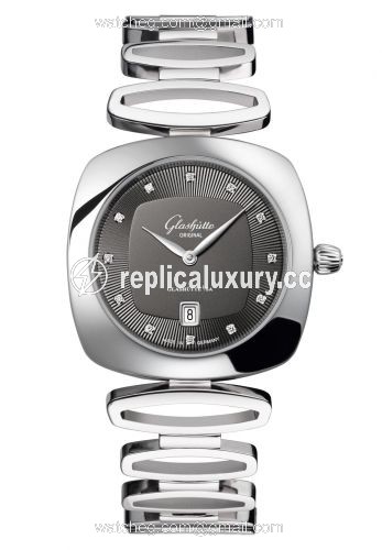 Glashutte Original Pavonina Date Stainless Steel / Grey / Bracelet 1-03-01-06-12-14