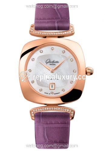 Glashutte Original Pavonina Date Red Gold / Diamond / MOP / Alligator 1-03-01-08-05-34