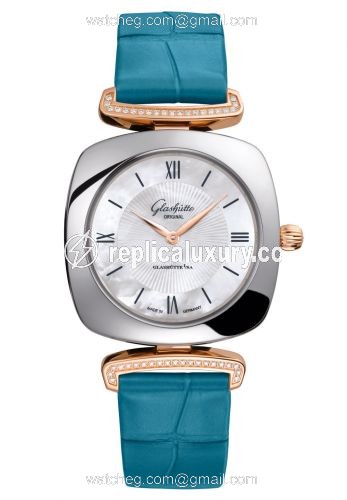 Glashutte Original Pavonina Stainless Steel / Red Gold / Diamond / MOP / Alligator 1-03-02-05-16-30