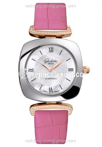 Glashutte Original Pavonina Stainless Steel / Red Gold / Diamond / MOP / Alligator 1-03-02-05-16-31