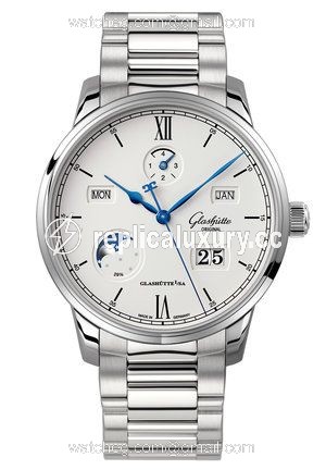 Glashutte Original Senator Excellence Perpetual Calendar Stainless Steel / Silver / Bracelet 1-36-02-01-02-70