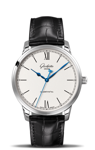 Glashutte Original Senator Excellence Stainless Steel / Silver / Alligator / Pin 1-36-59-01-02-01
