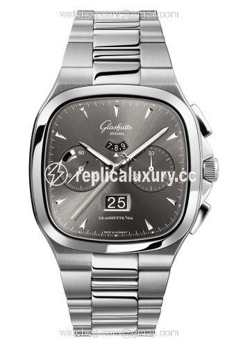 Glashutte Original Seventies Chronograph Panorama Date Ruthenium / Bracelet 1-37-02-01-02-70