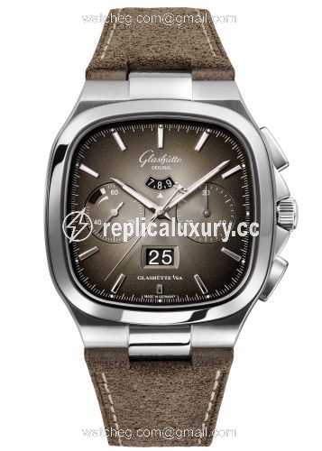 Glashutte Original Seventies Chronograph Panorama Date Grey / Nubuck / Folding 1-37-02-05-02-35