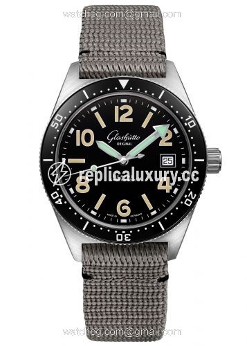 Glashutte Original SeaQ 1969 Date Stainless Steel / Black / Textile / Pin 1-39-11-01-80-08