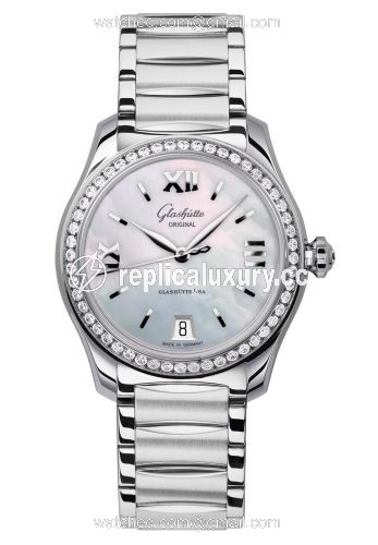 Glashutte Original Lady Serenade Stainless Steel / Diamond / MOP / Bracelet 1-39-22-08-22-34