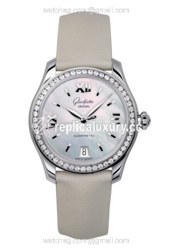 Glashutte Original Lady Serenade Stainless Steel / Diamond / MOP / Satin / Pin 1-39-22-08-22-44