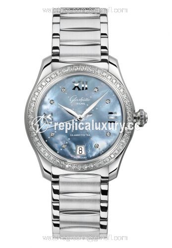Glashutte Original Lady Serenade Stainless Steel / Diamond / Blue MOP - Index Line / Bracelet 1-39-22-11-22-34