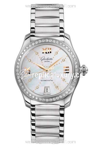 Glashutte Original Lady Serenade Stainless Steel / MOP - Index Line / Bracelet 1-39-22-12-22-34
