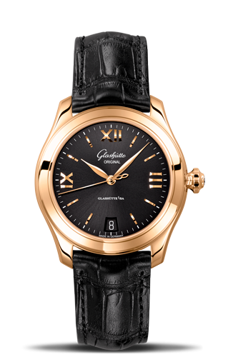 Glashutte Original Lady Serenade Rose Gold / Black / Alligator / Folding 1-39-22-18-01-04