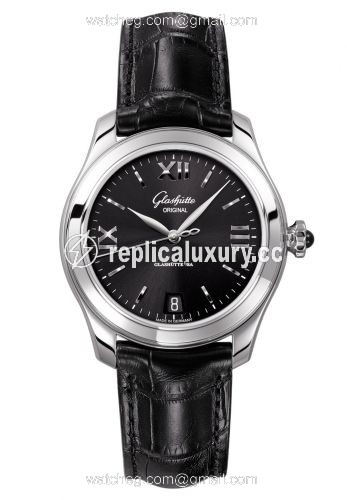Glashutte Original Lady Serenade Stainless Steel / Black / Alligator / Pin 1-39-22-20-02-44