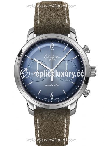 Glashutte Original Sixties Chronograph Stainless Steel / Green / Glacier Blue / Pin / Annual Edition 1-39-34-04-22-02