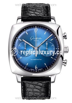 Glashutte Original Sixties Square Chronograph Stainless Steel / Ocean 1-39-34-22-32-04