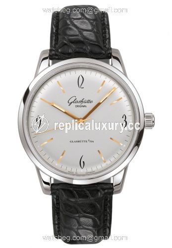 Glashutte Original Sixties Stainless Steel / Silver / Alligator / Pin 1-39-52-01-02-04