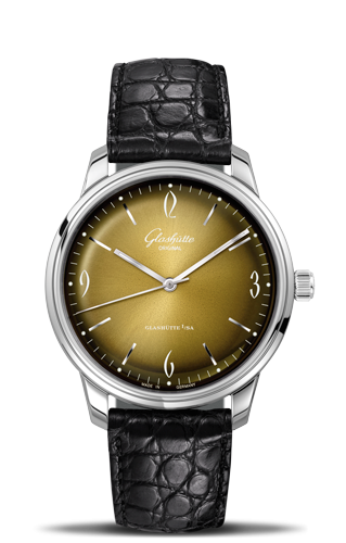 Glashutte Original Sixties Stainless Steel / Iconic Golden / Alligator 1-39-52-08-02-01