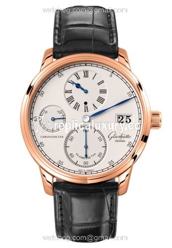 Glashutte Original Senator Chronometer Regulator Red Gold / Silver / Alligator / Pin 1-58-04-04-05-01
