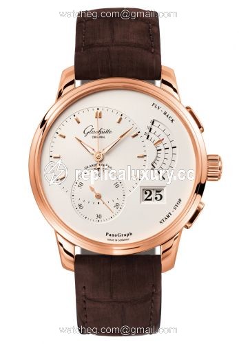 Glashutte Original PanoGraph Red Gold / Silver / Alligator / Pin 1-61-03-25-15-02