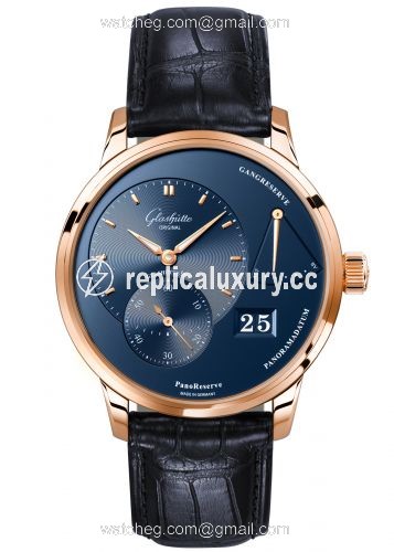 Glashutte Original PanoReserve Red Gold / Blue / Alligator / Pin 1-65-01-04-15-01