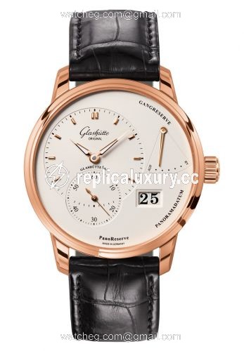 Glashutte Original PanoReserve Red Gold / Silver / Alligator / Pin 1-65-01-25-15-01