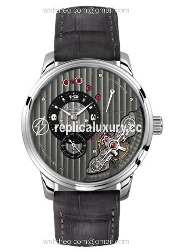 Glashutte Original PanoInverse Stainless Steel / Black / Alligator / Folding 1-66-06-04-22-50