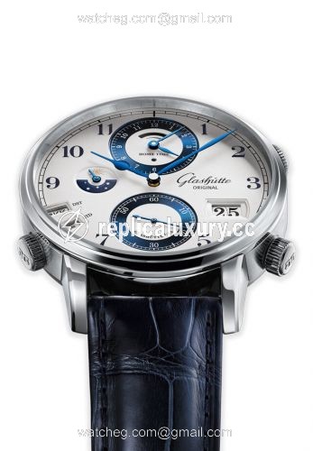 Glashutte Original Senator Cosmopolite Stainless Steel / China SKP / Alligator / Folding 1-89-02-02-02-30