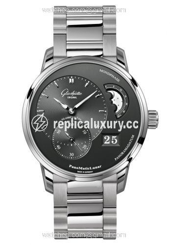 Glashutte Original PanoMatic Lunar Stainless Steel / Grey / Bracelet 1-90-02-43-32-24