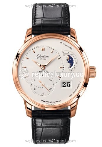 Glashutte Original PanoMatic Lunar Red Gold / Silver / Alligator / Folding 1-90-02-45-35-50