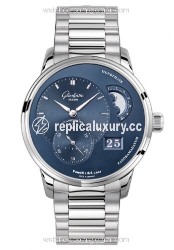 Glashutte Original PanoMatic Lunar Stainless Steel / Blue / Bracelet 1-90-02-46-32-70
