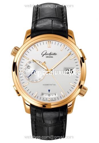 Glashutte Original Senator Diary Red Gold / Silver / Alligator / Pin 100-13-01-01-01