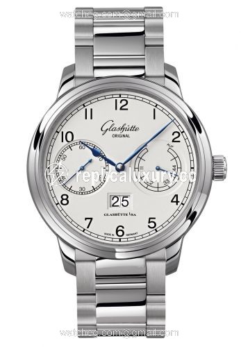 Glashutte Original Senator Observer Silver Stainless Steel / Silver / Bracelet 100-14-05-02-14