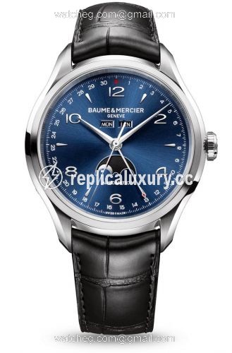 Baume & Mercier Clifton Complete Calendar Stainless Steel / Blue / Strap 10057