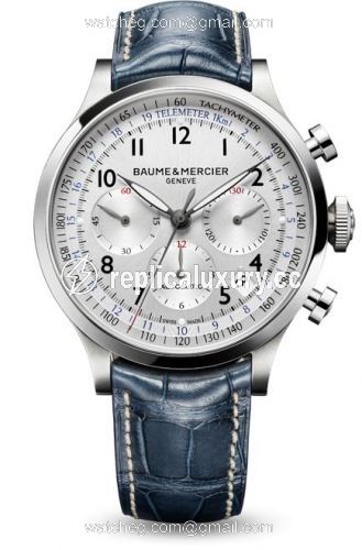 Baume & Mercier Capeland Chronograph 44 Silver / Alligator 10063
