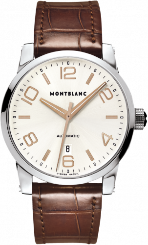 Montblanc TimeWalker Date Automatic 4810 42 Silver / Red Gold Numerals 101550