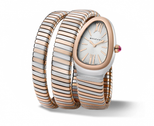 Bulgari Serpenti Tubogas Two Tone Silver Double Tour 102236