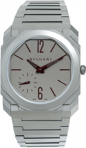 Bulgari Octo Finissimo Automatic Titanium / Grey - Burgundy / Bracelet 103296