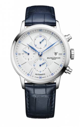 Baume & Mercier Classima Chronograph Stainless Steel / Silver / Alligator 10330