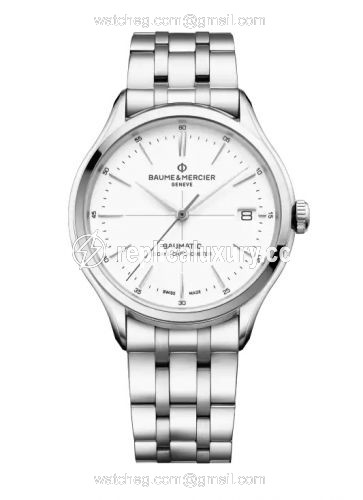 Baume & Mercier Clifton Baumatic Stainless Steel / White / Bracelet / COSC 10505