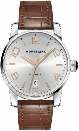 Montblanc TimeWalker Date Automatic 4810 39 Silver / Red Gold Numerals 105813