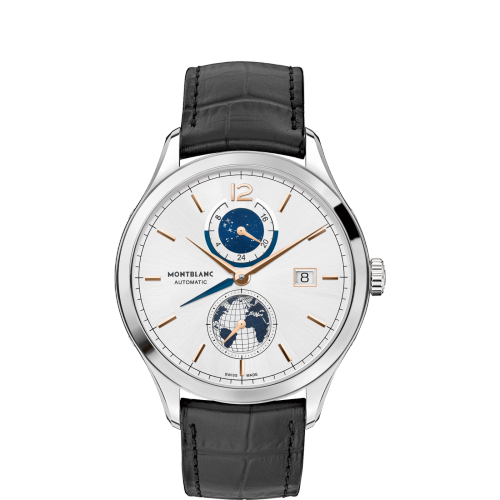 Montblanc Heritage Chronometrie Dual Time Stainless Steel / Silver / Vasco Da Gama Special Edition 113779