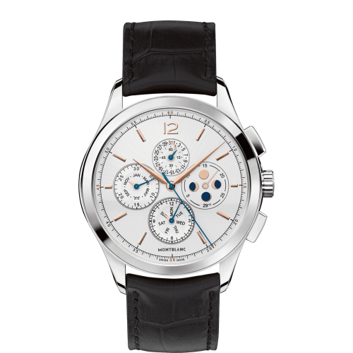 Montblanc Heritage Chronometrie Chronograph Annual Calendar Stainless Steel / Silver / Alligator 114875