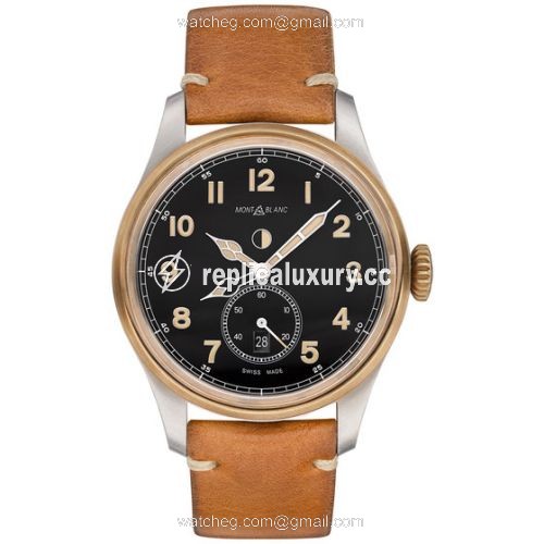 Montblanc 1858 Automatic Dual Time Stainless Steel / Bronze / Black 116479