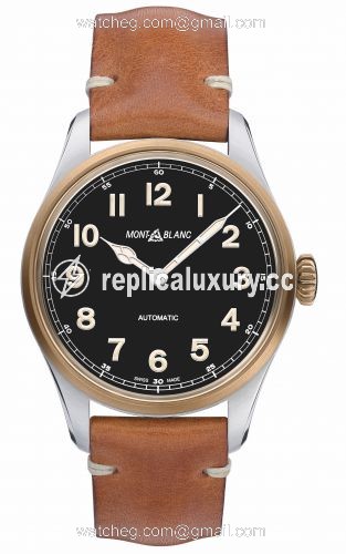 Montblanc 1858 Automatic 40 Stainless Steel / Bronze / Black / Calf 117833