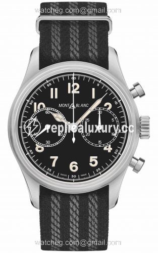 Montblanc 1858 Automatic Chronograph Stainless Steel / Black / NATO 117835
