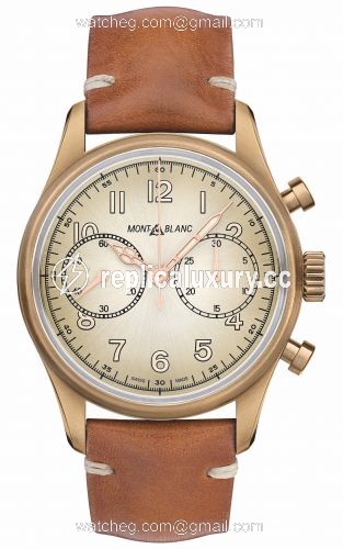 Montblanc 1858 Automatic Chronograph Bronze / Champagne / Calf 118223